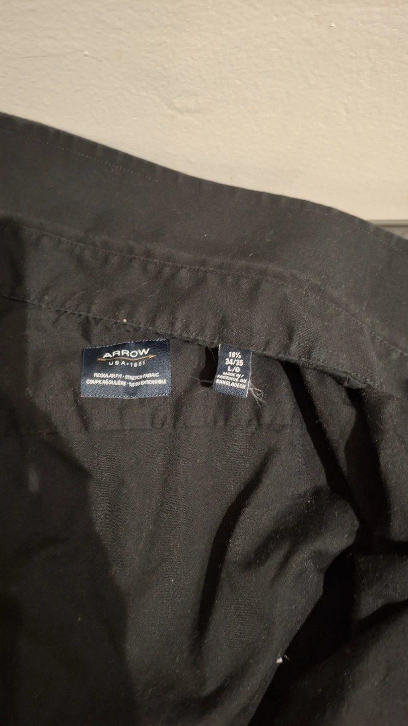 Arrow Men's Black Regular Fit Dress Shirt L/G - photo 3