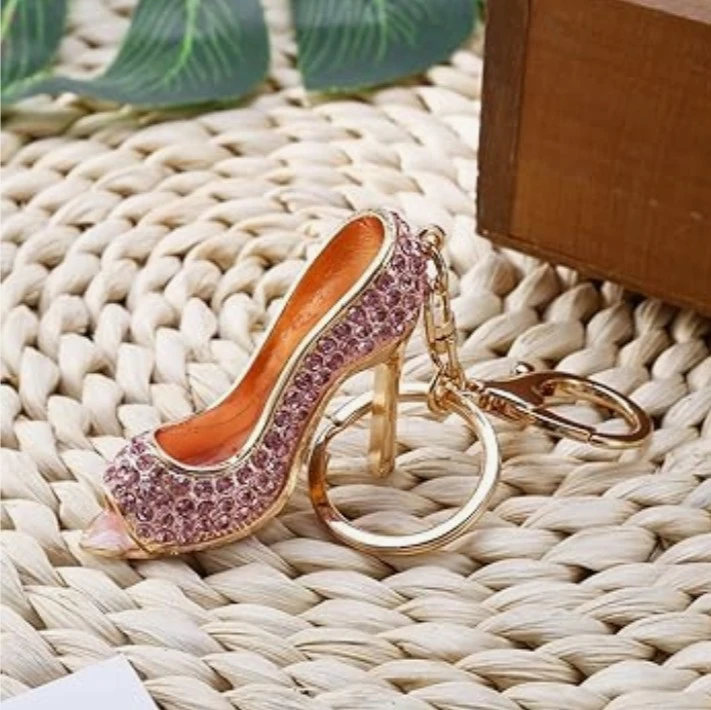 Rhinestone High Heel Shoe Keychain