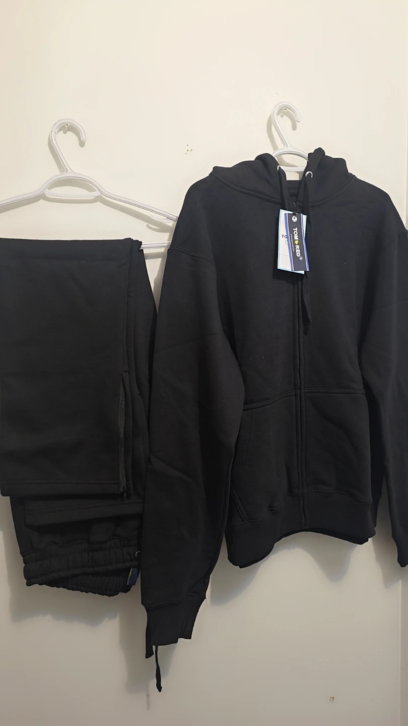 Tom & Reid Blacktrack suit . Zip-Up Hoodie and Jogger Set