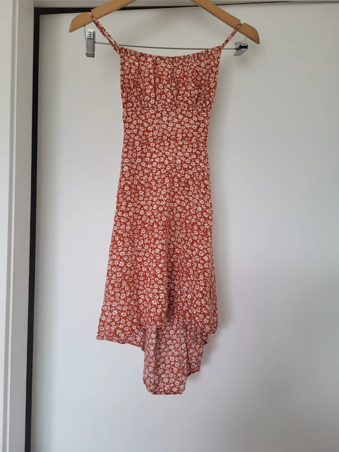 Orange floral summer dress
