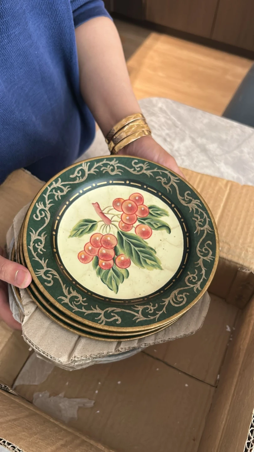Decorative Plates Set with Fruit Designs