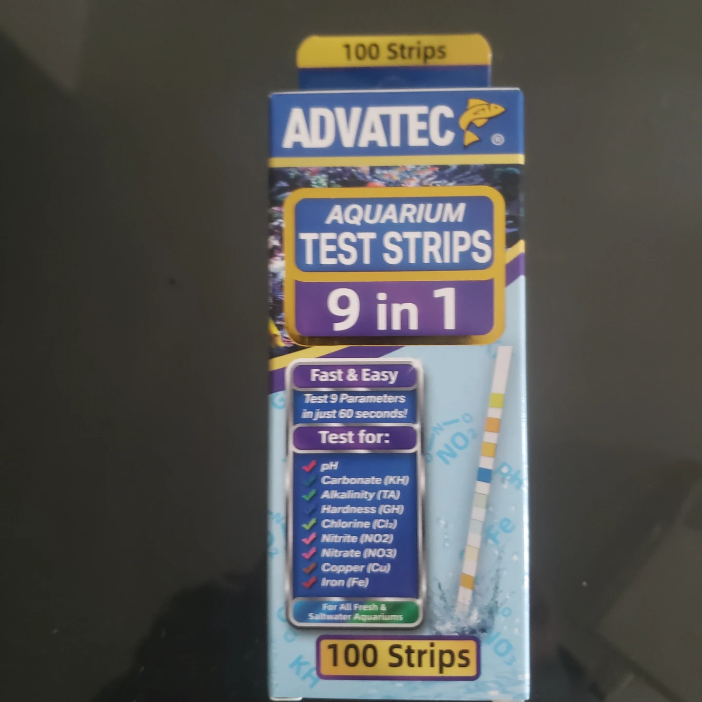 ADVATEC 9 in 1 Aquarium Test Strips - 100 Strips