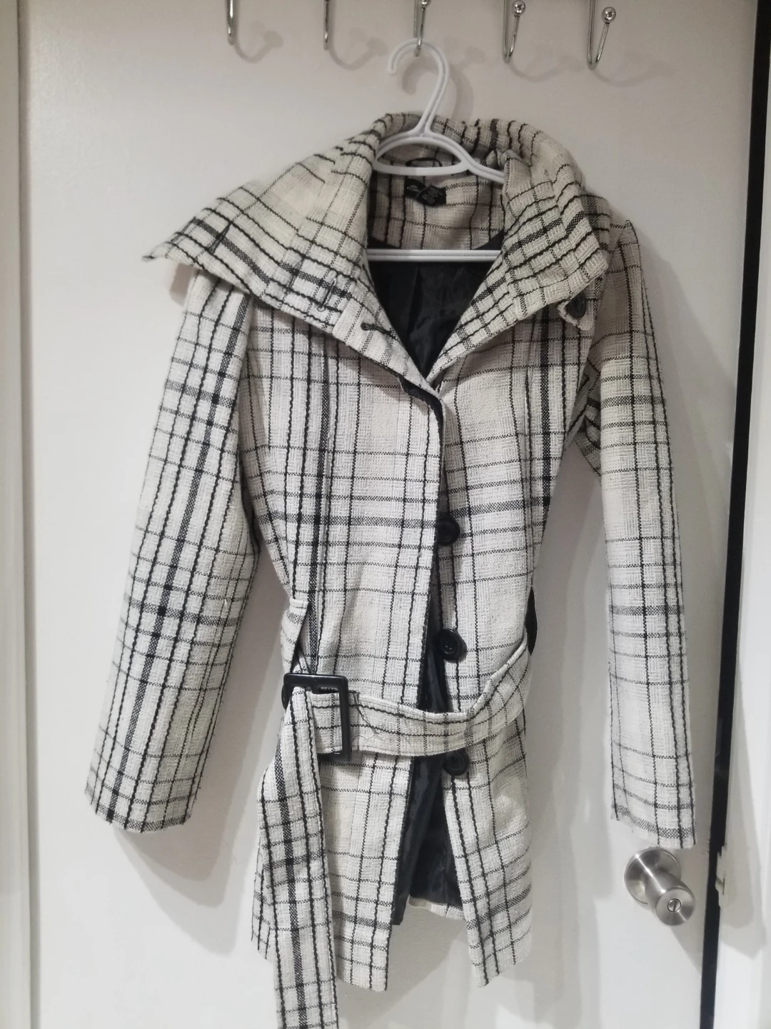 Women's Plaid Trench Coat