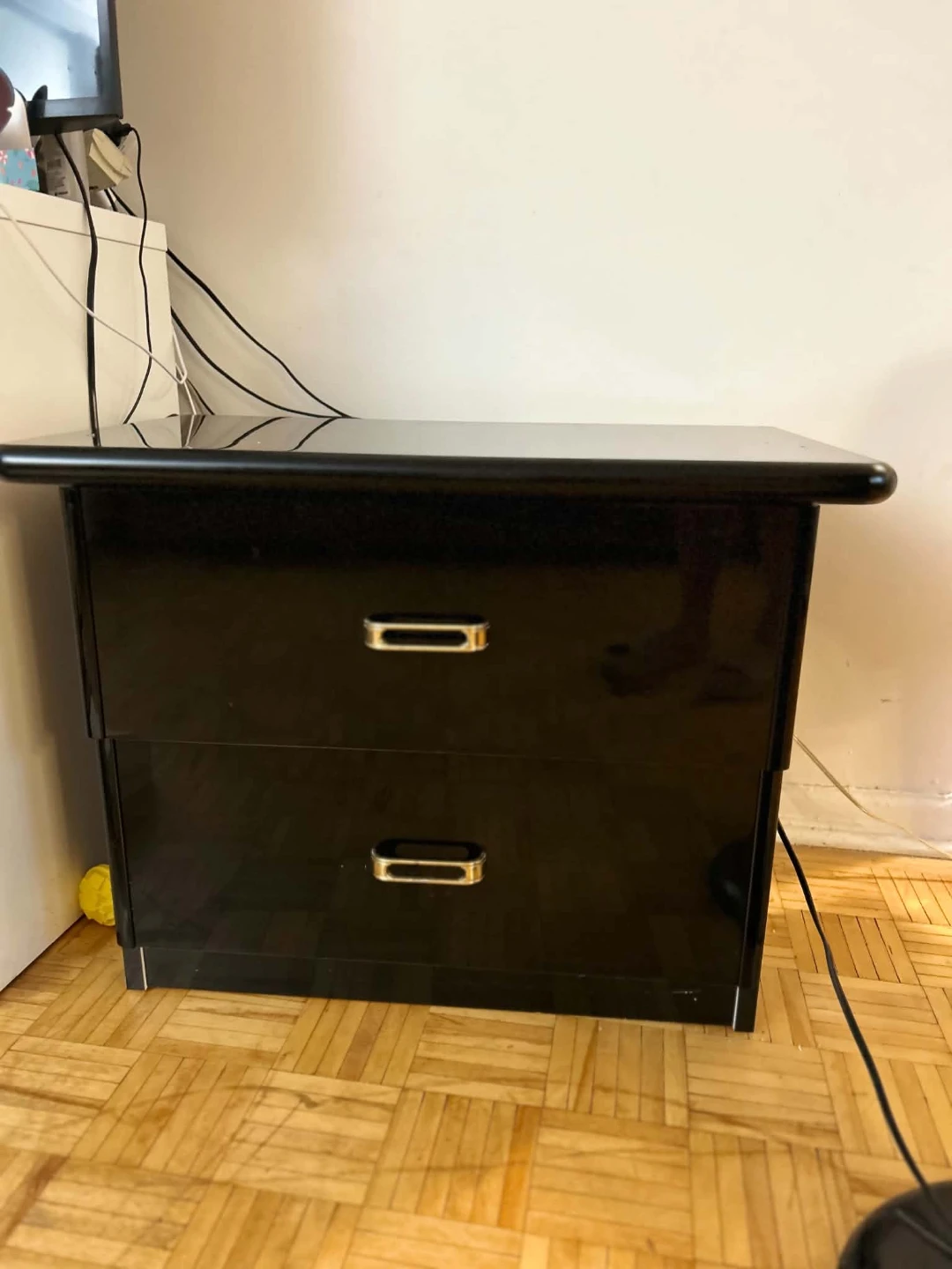 Black Two-Drawer Nightstand - photo 4