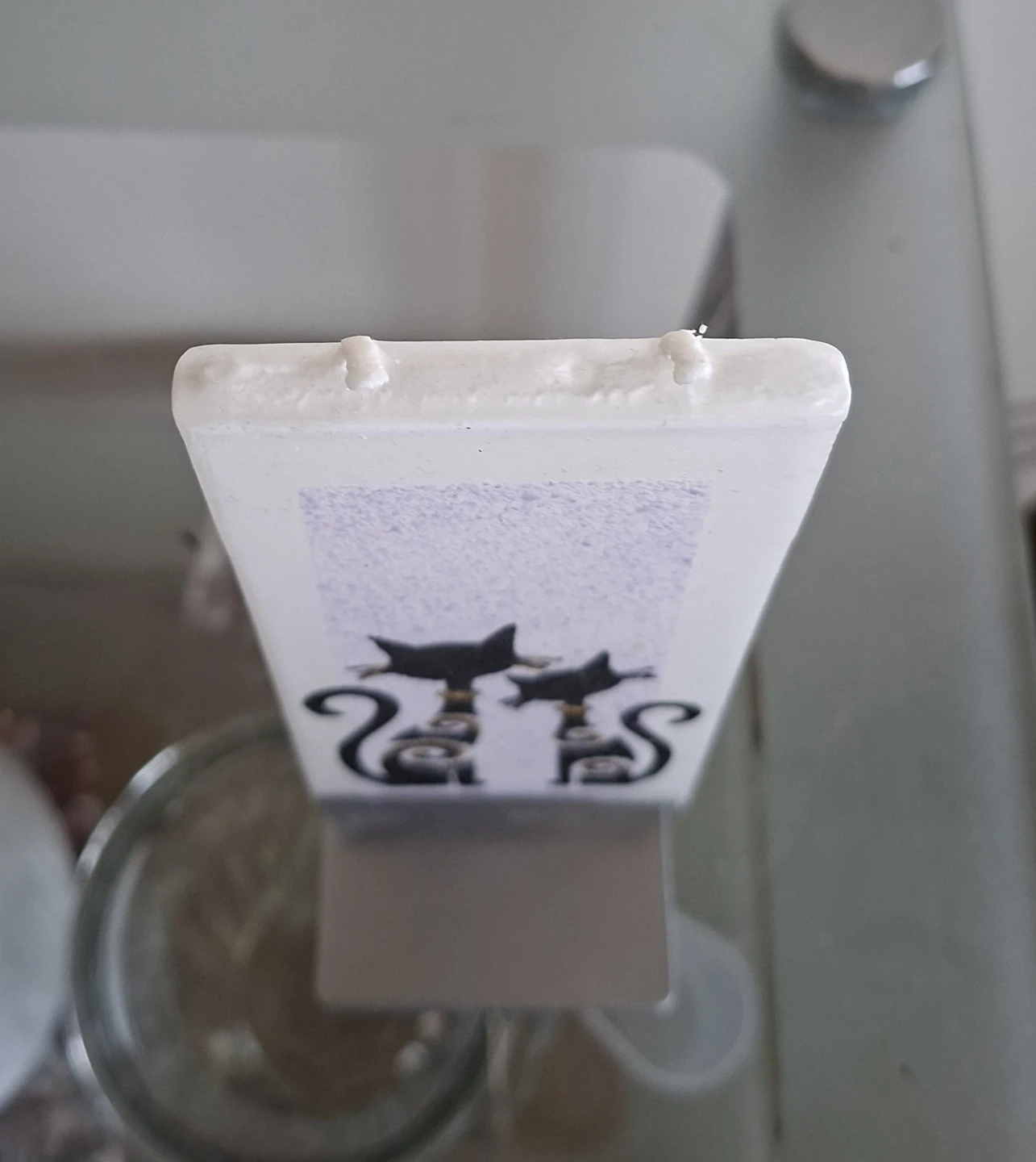 Decorative Candle with Black Cats Design - photo 3