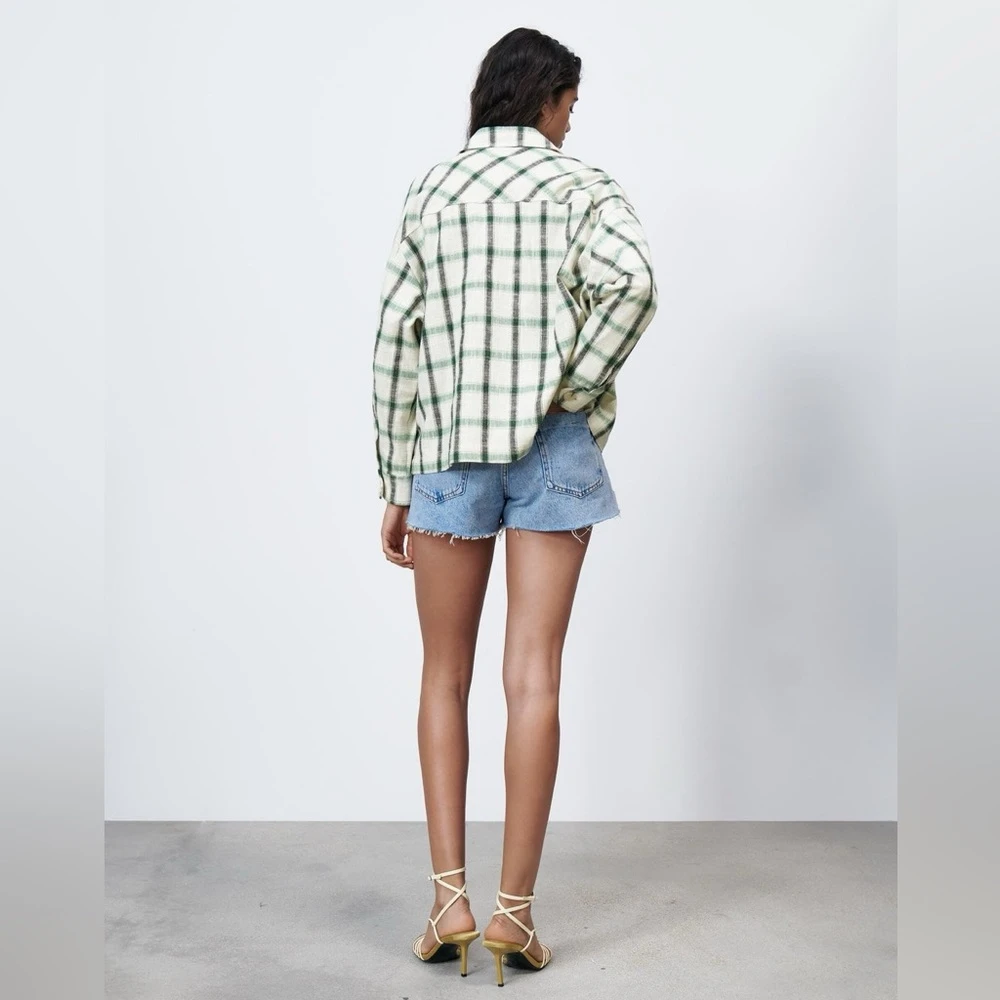 Zara Green Plaid Overshirt - photo 3