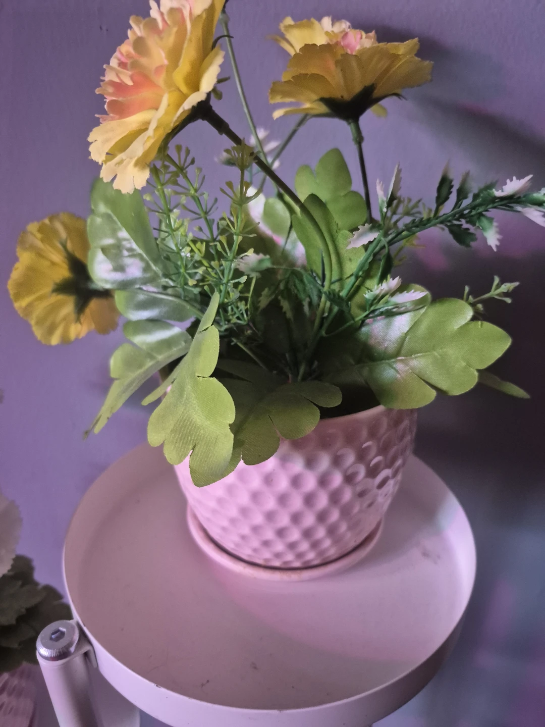 Artificial Yellow Flowers in Pink Pot - photo 2