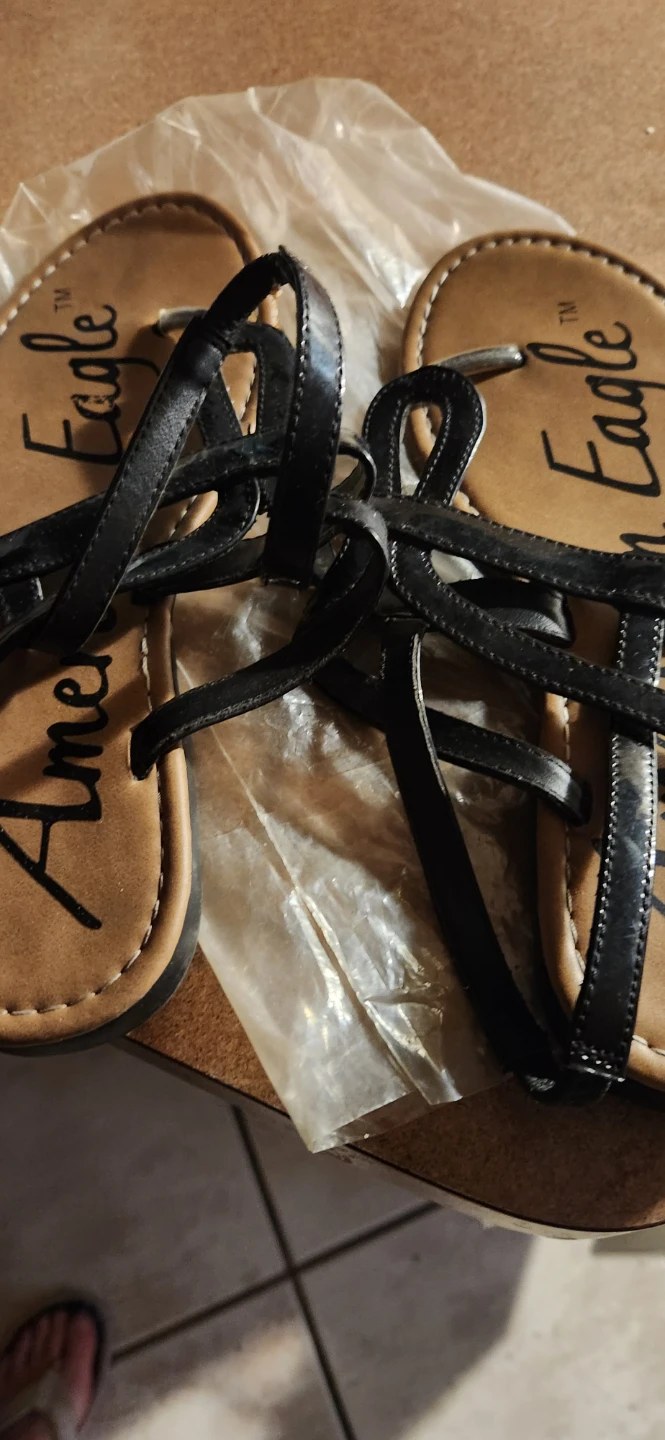 American Eagle Black Strappy Sandals - Size 8.5 - photo 2