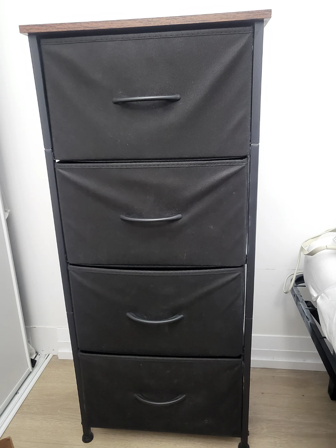 Black 4-Drawer Fabric Dresser