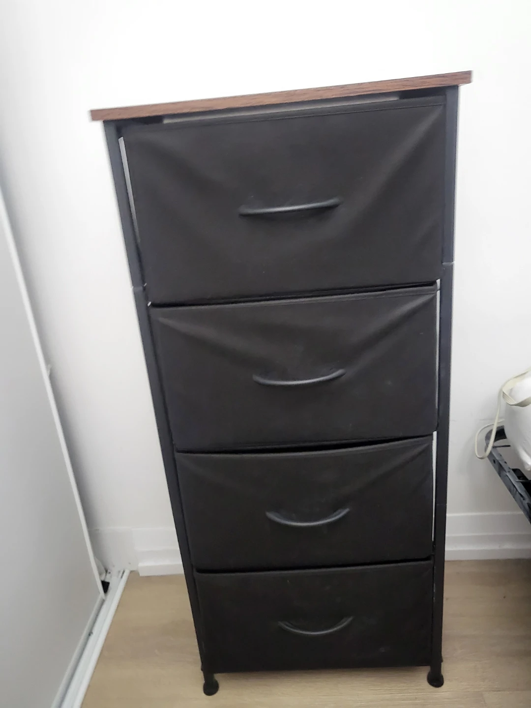 Black 4-Drawer Fabric Dresser - photo 2