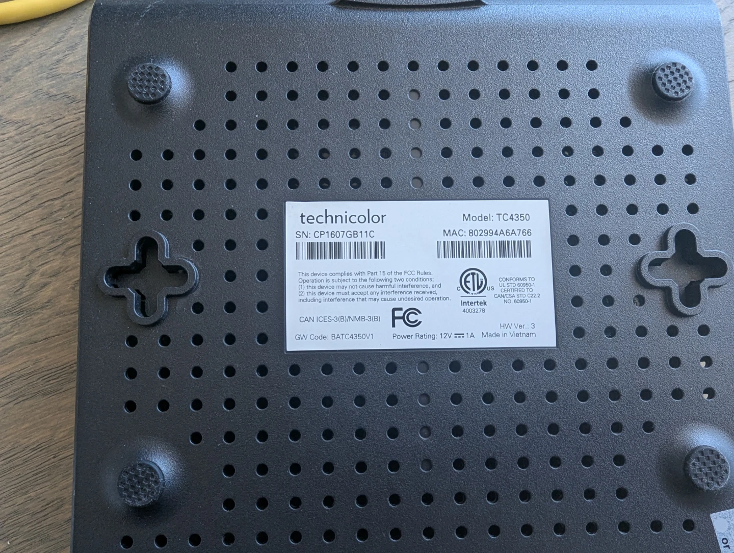Technicolor TC4350 DOCSIS 3.0 Cable Modem - photo 4