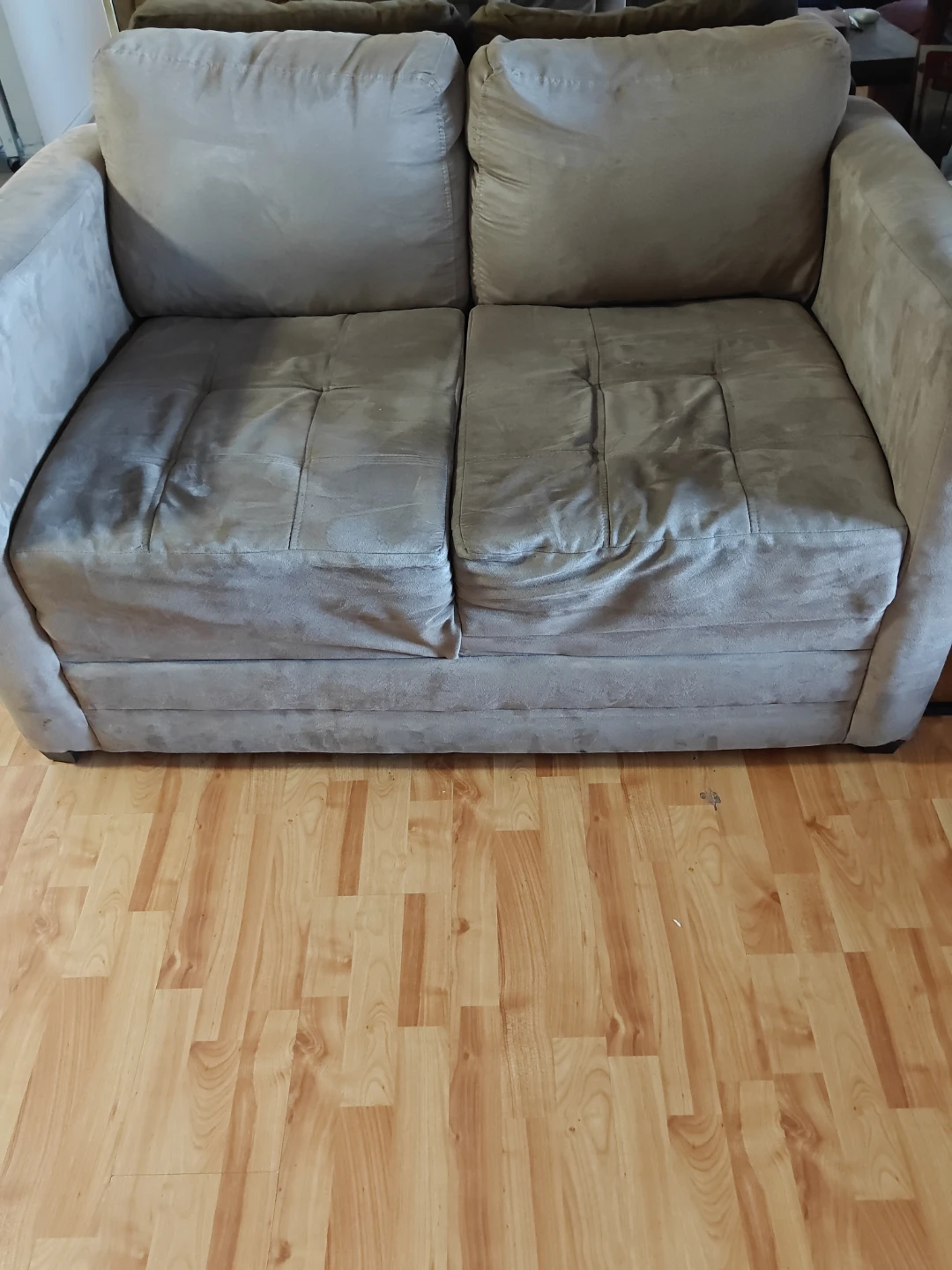 Taupe Suede Sofa - photo 2