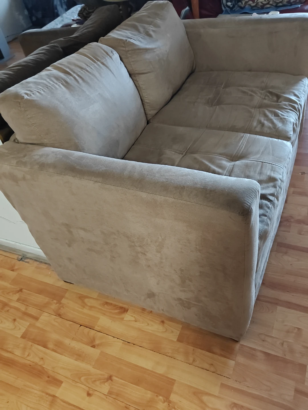 Taupe Suede Sofa - photo 3