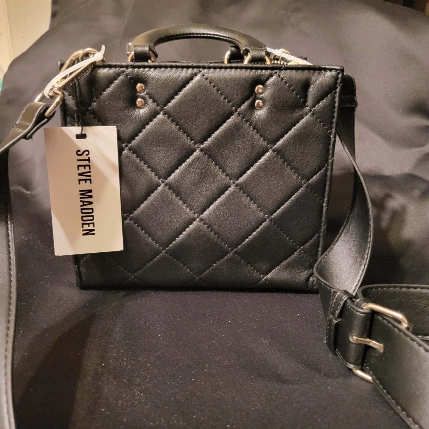Steve Madden Black Mini Quilted Handbag