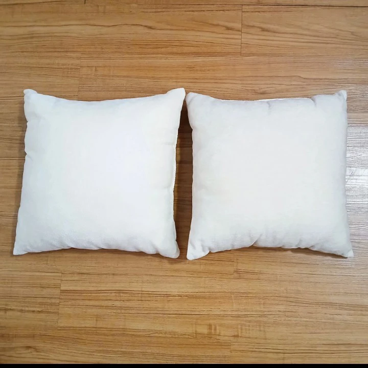 Pair of White Square Throw Pillows