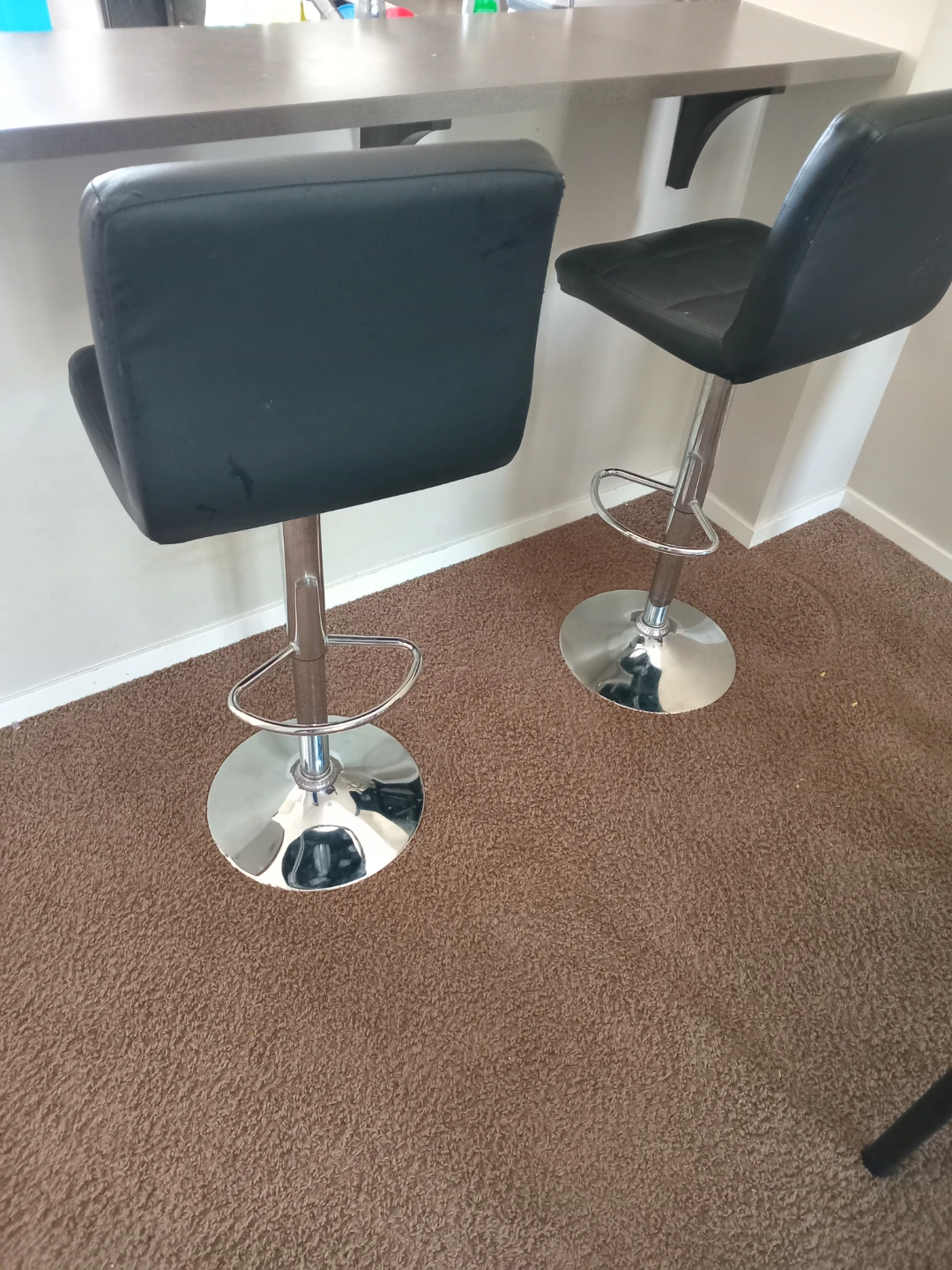 Black Adjustable Bar Stool