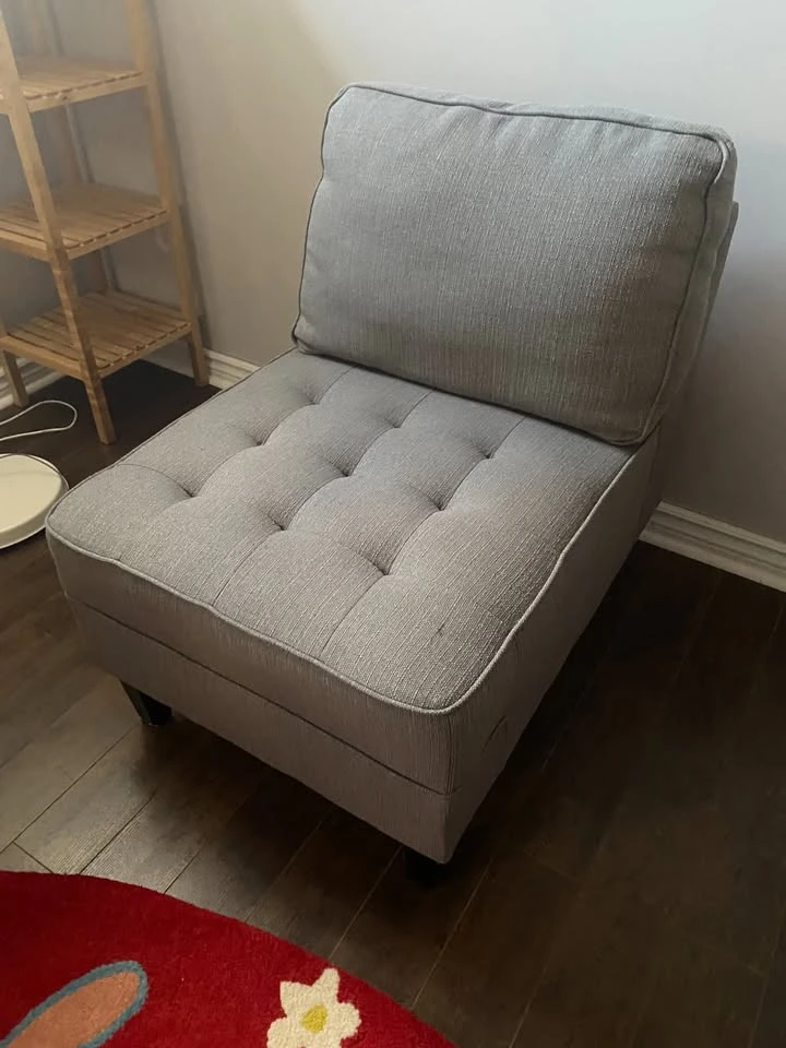 Grey Tufted Accent Chair