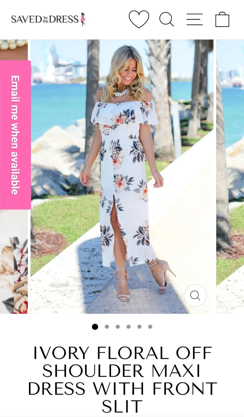 BNWOT Ivory Floral Off Shoulder Maxi Dress with Front Slit - photo 3