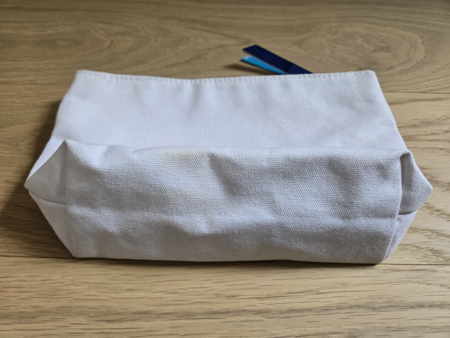 White Canvas Makeup Pouch Cosmetic Bag Pencil Case Biotherm - photo 4