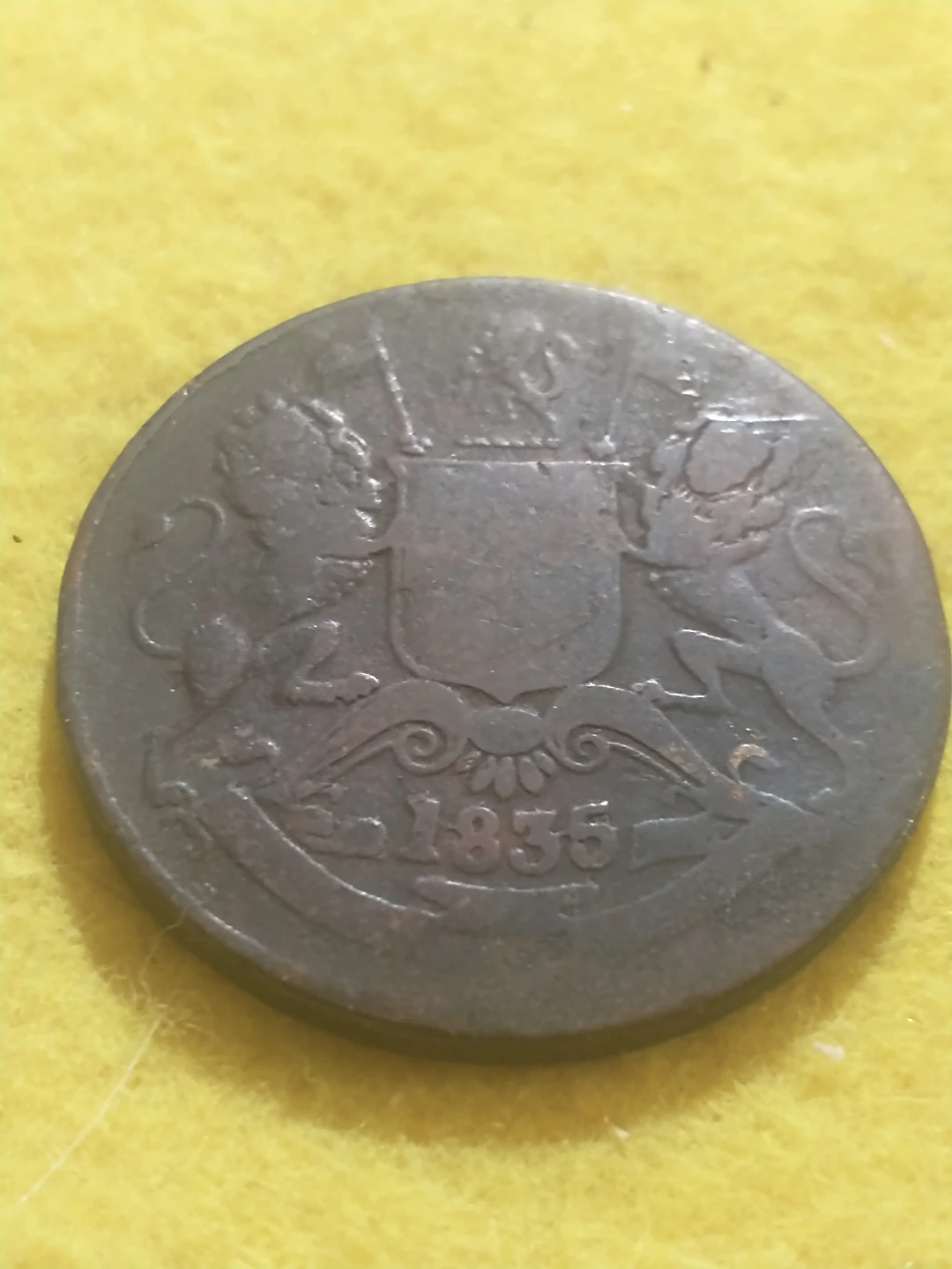 1835 East India Company Half Anna Coin - photo 2