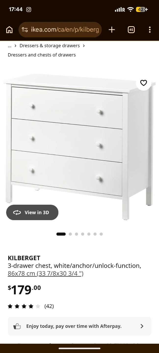 Commode blanche  IKEA /  3-Drawer Chest - photo 4