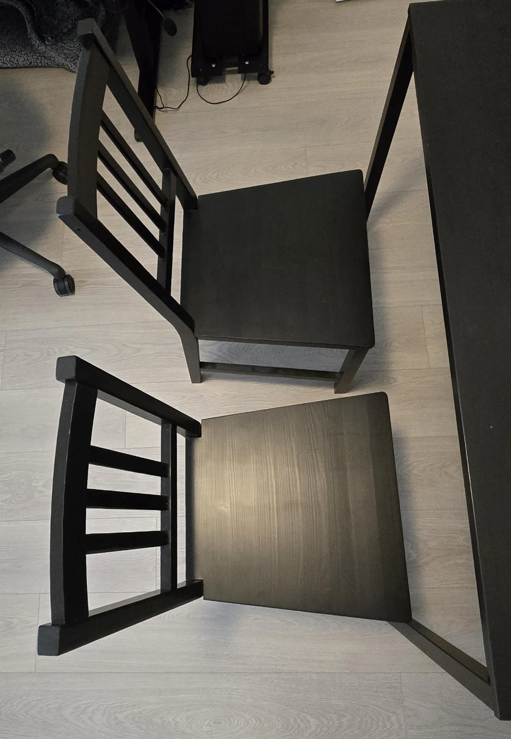 Black Dining Table with 2 Chairs - photo 4