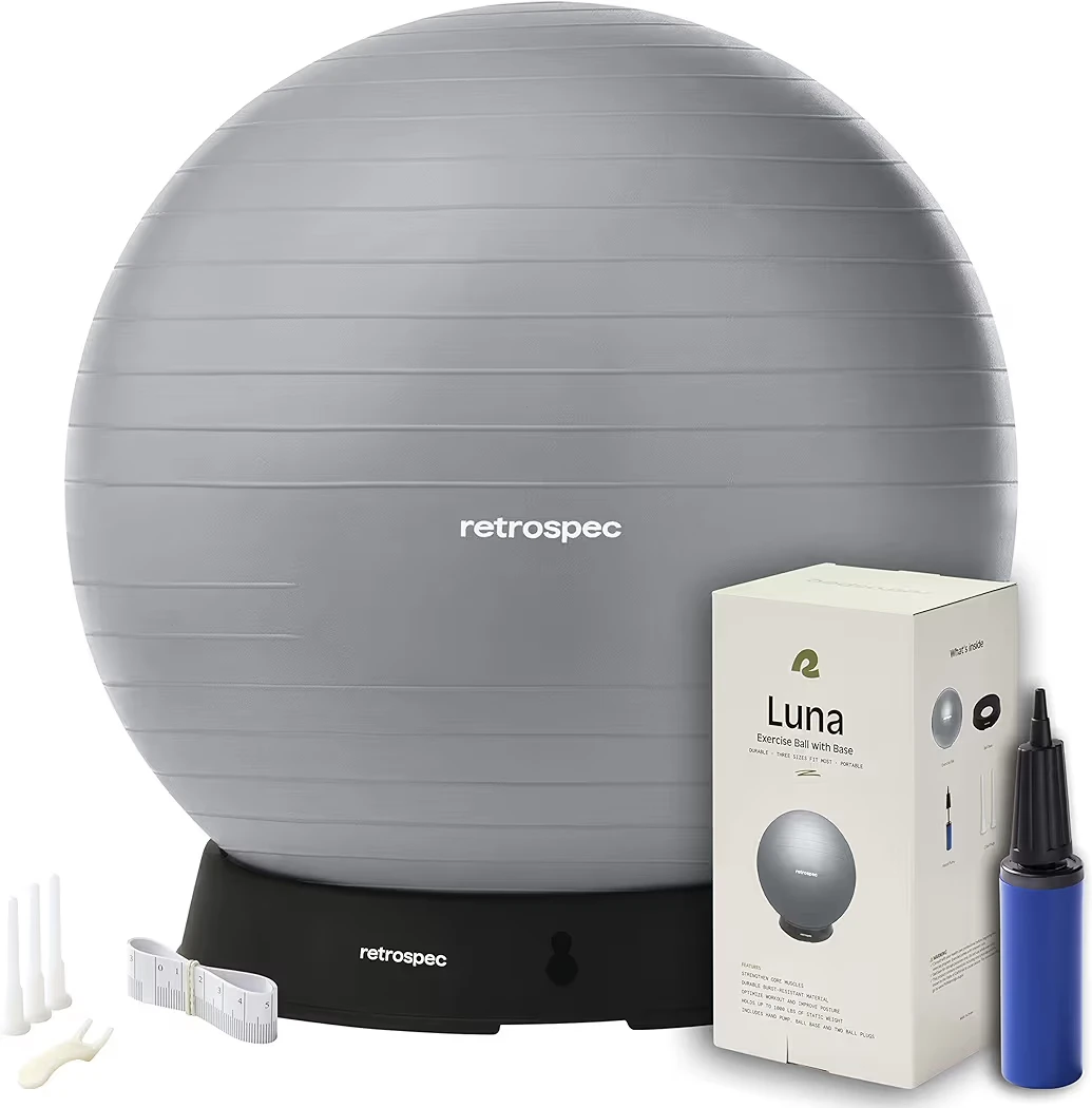 Retrospec Luna Exercise Ball with Base