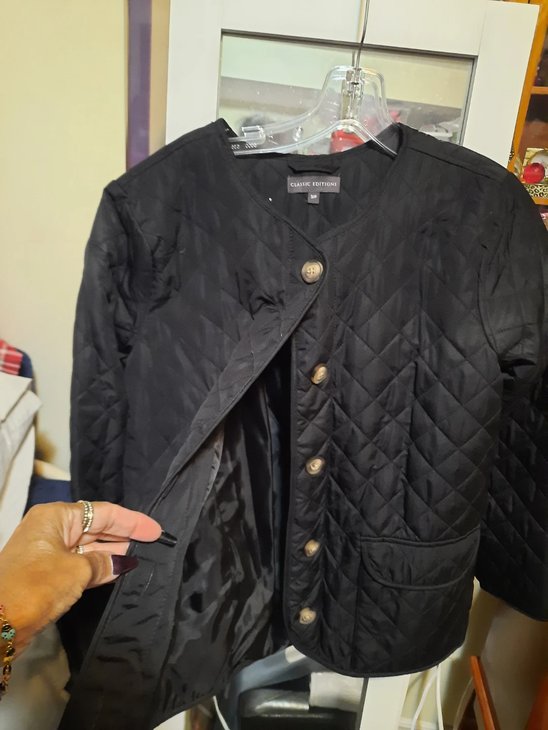 Classic Editions Quilted Jacket -NWT Black, Size S/P
