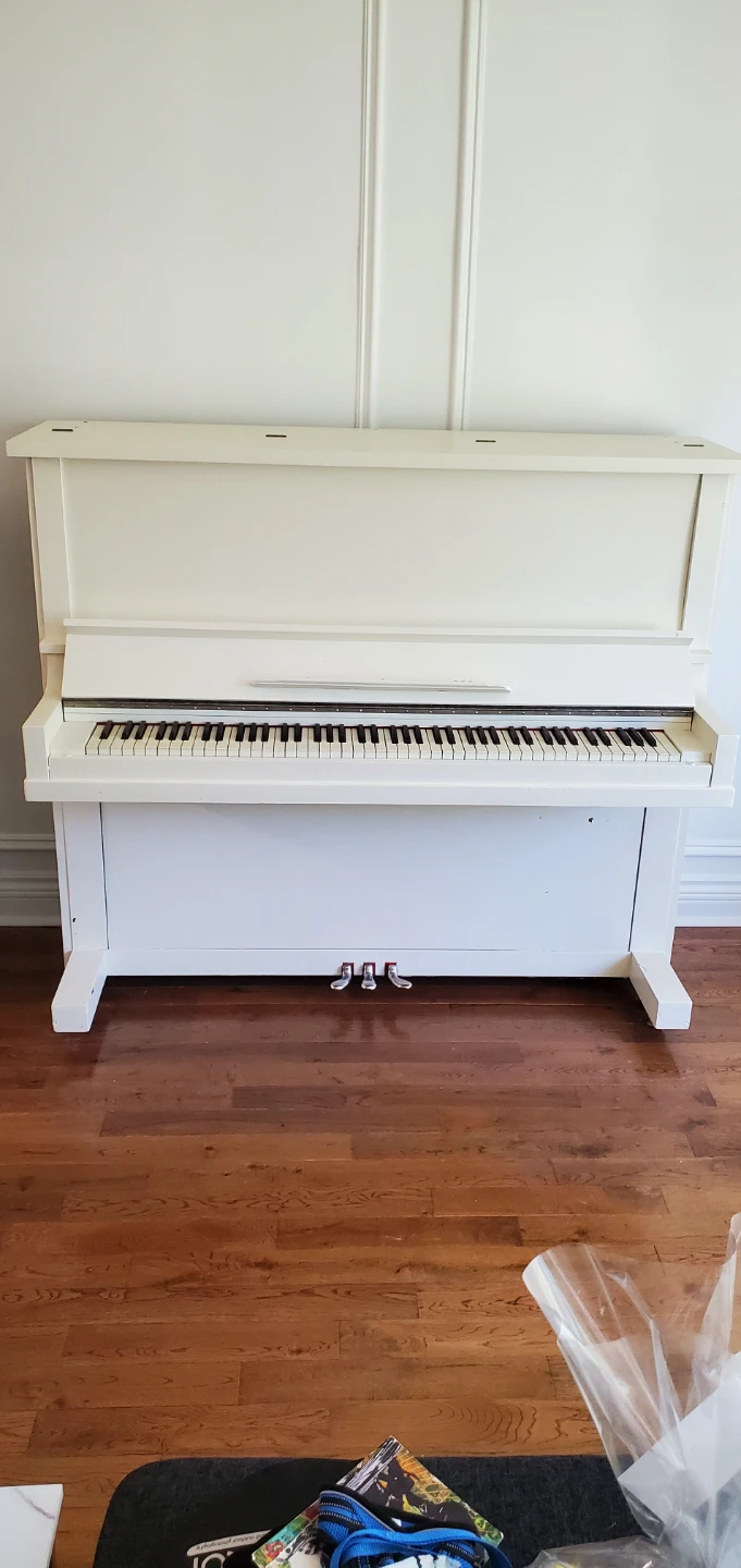 Antique Ennis & Co Upright Piano - Refinished in White