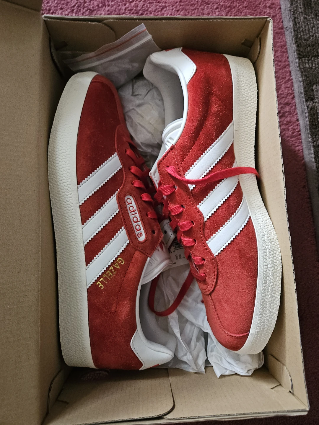 Adidas Gazelle Super Red Shoes Men's Size 8 1/2