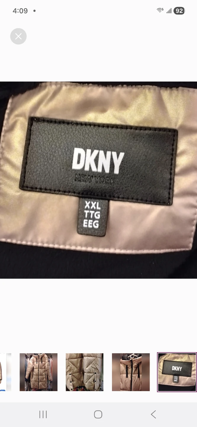 DKNY Rose Gold Shine Hooded Puffer Coat XXL - photo 5