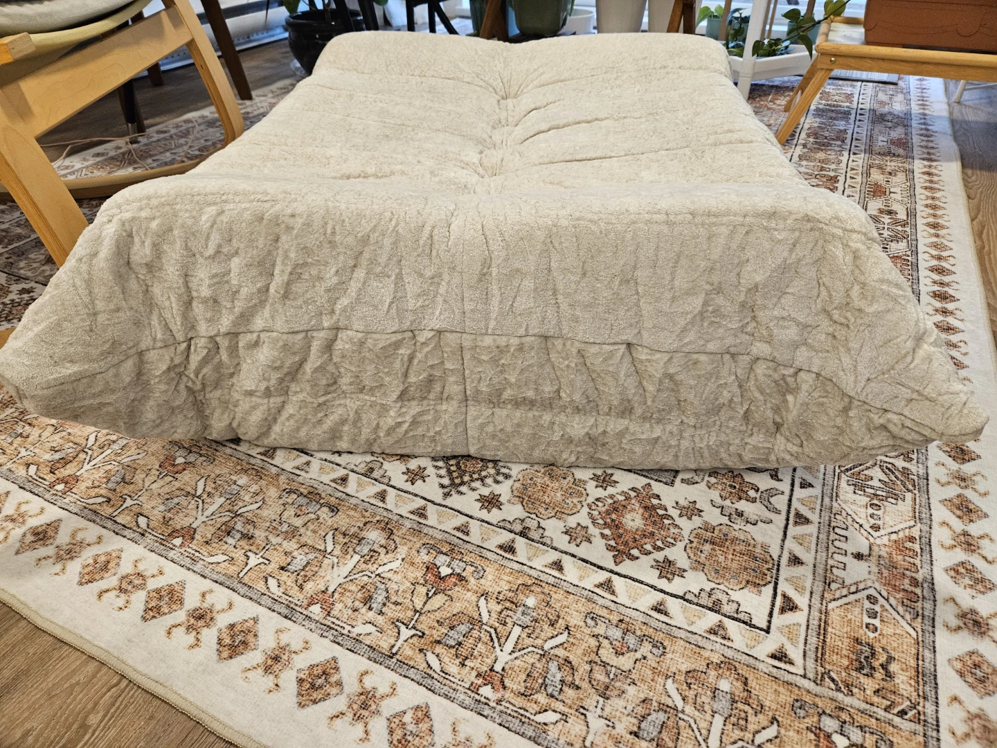 Chenille Floor Ottoman/Pouf - photo 3