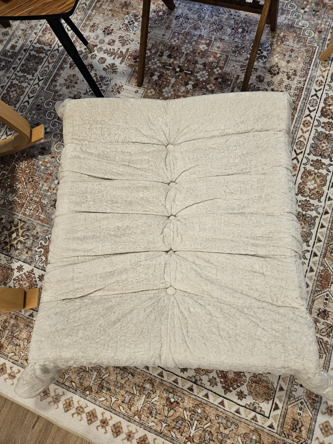 Chenille Floor Ottoman/Pouf - photo 4