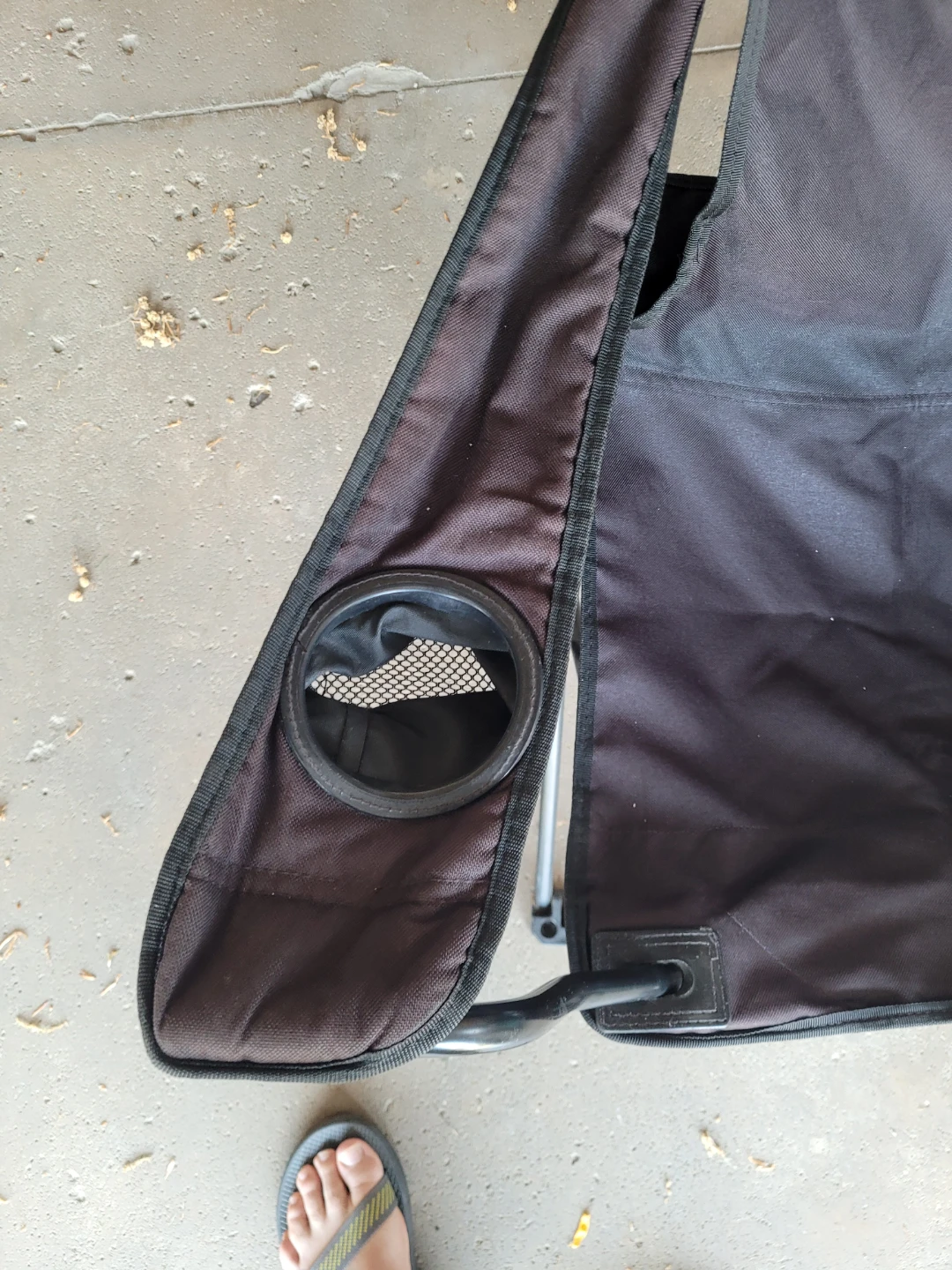 Black Folding Camping Chair with Cup Holder - photo 2