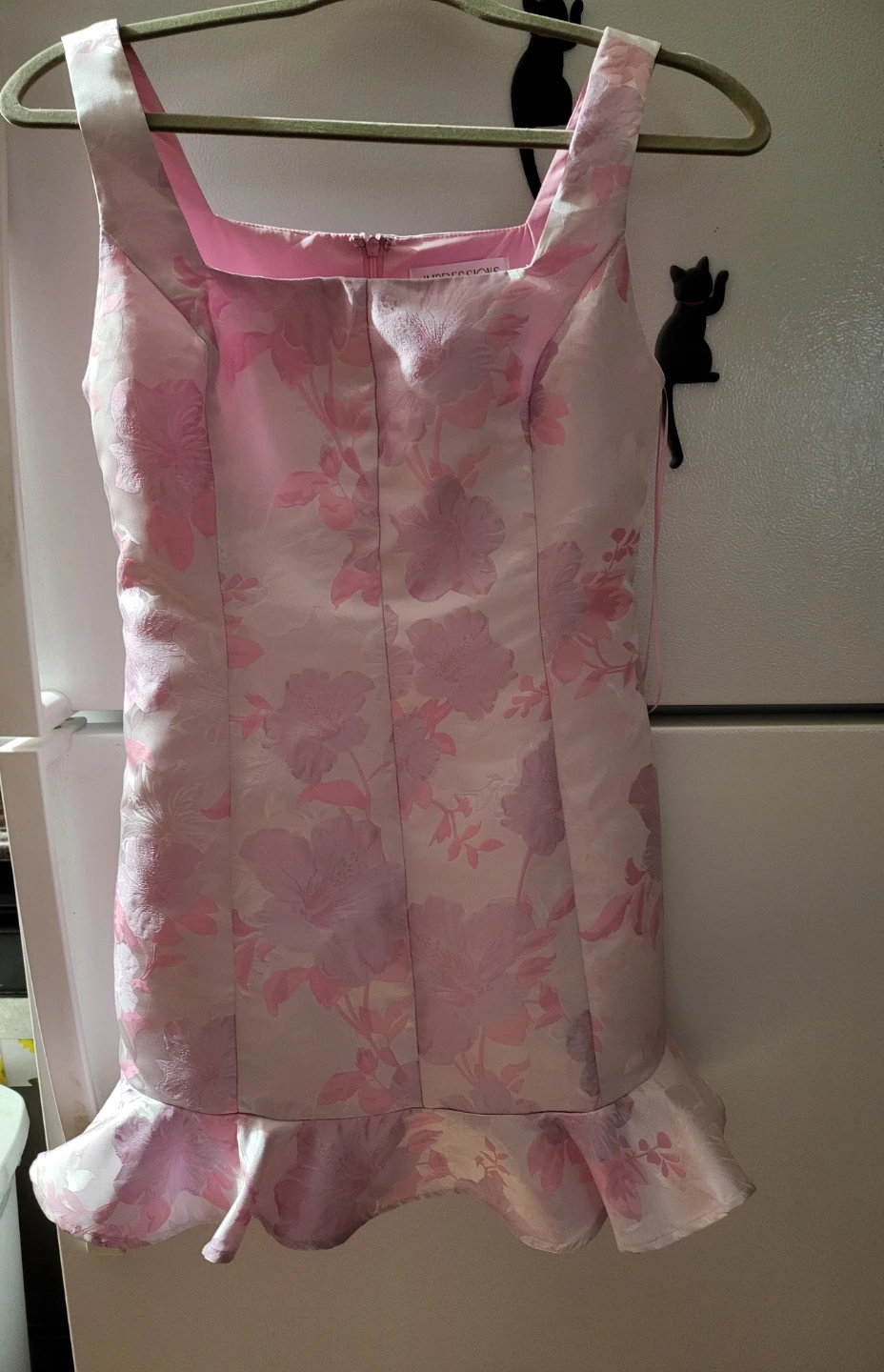 Jacquard floral pink purple.