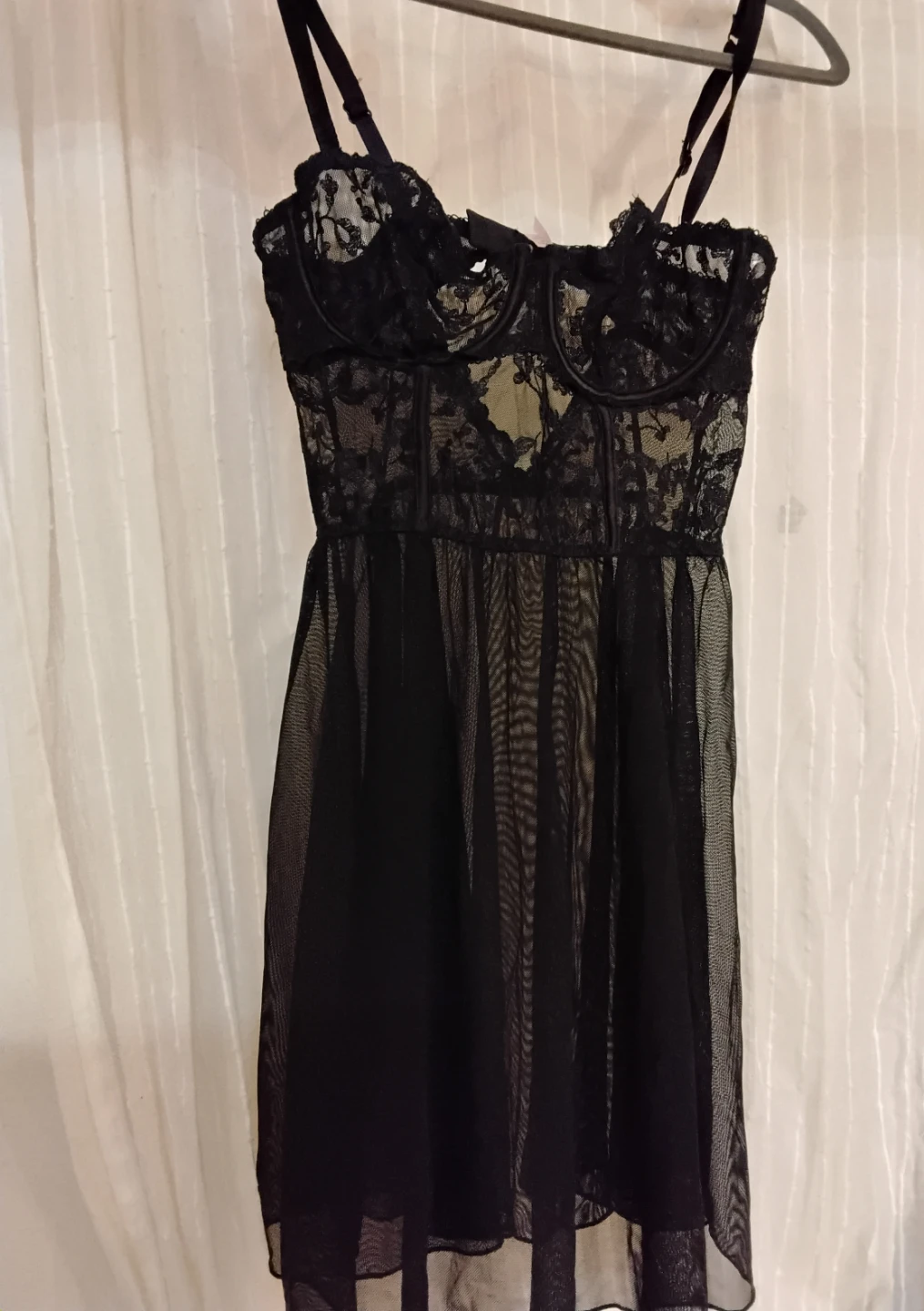 La Vie en Rose Black Lace Babydoll Lingerie