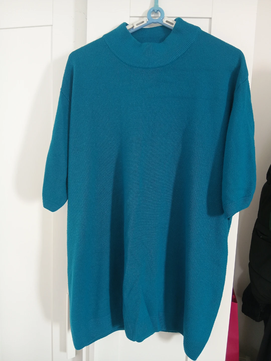 Teal Mock Neck Knit Top