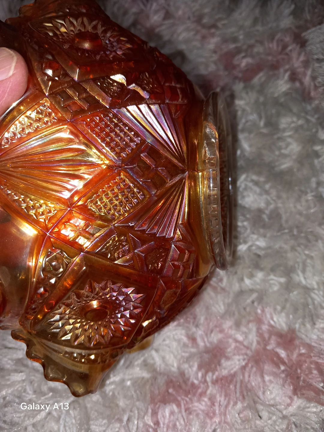 Orange Carnival Glass Bowl - photo 4