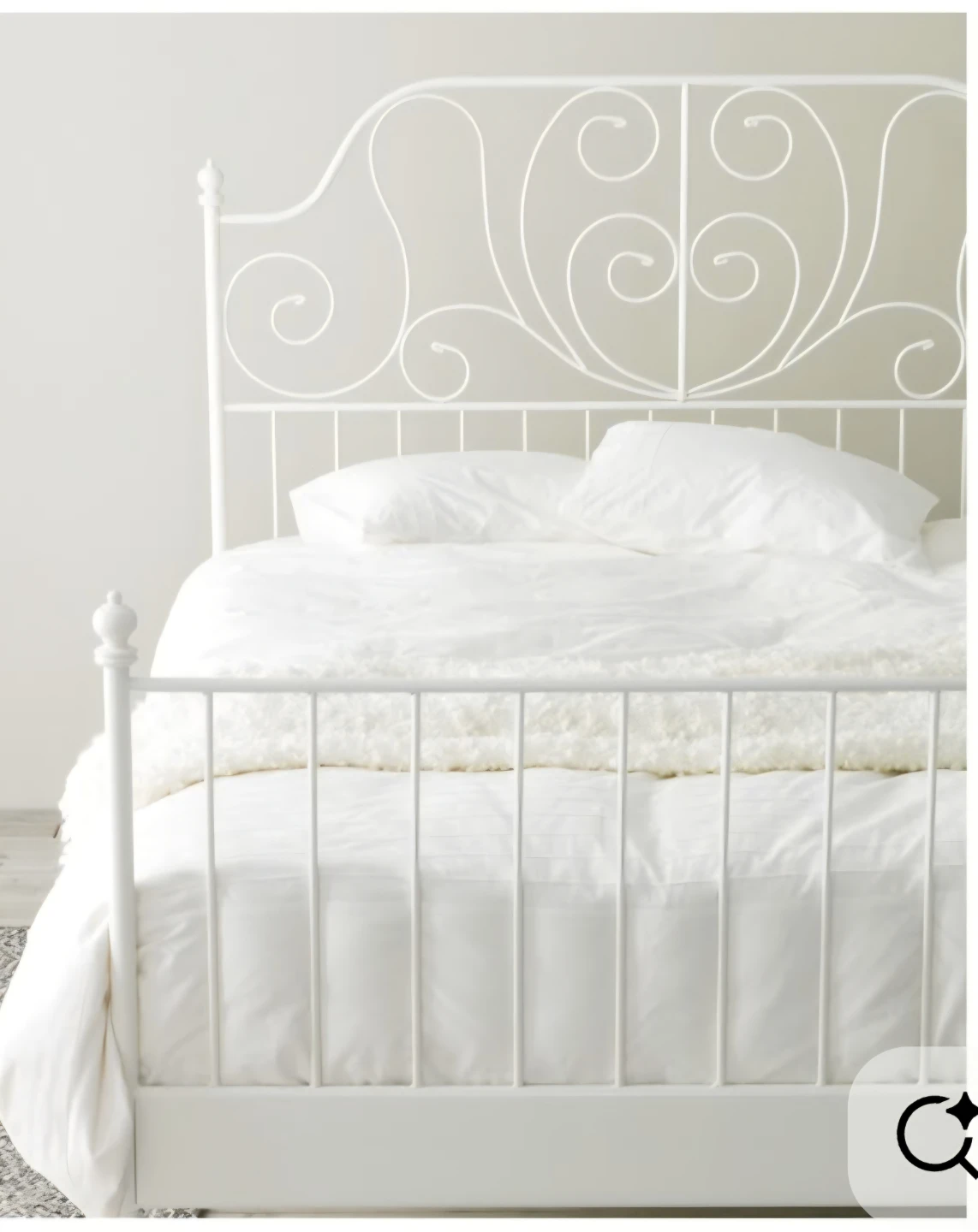 Ikea Liervik Queen-size Iron Bed - White - photo 4