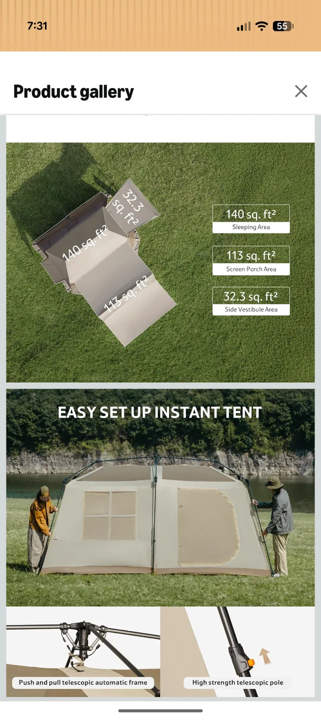 Naturehike 8 Person Tent with Detachable Screen Porch - photo 2