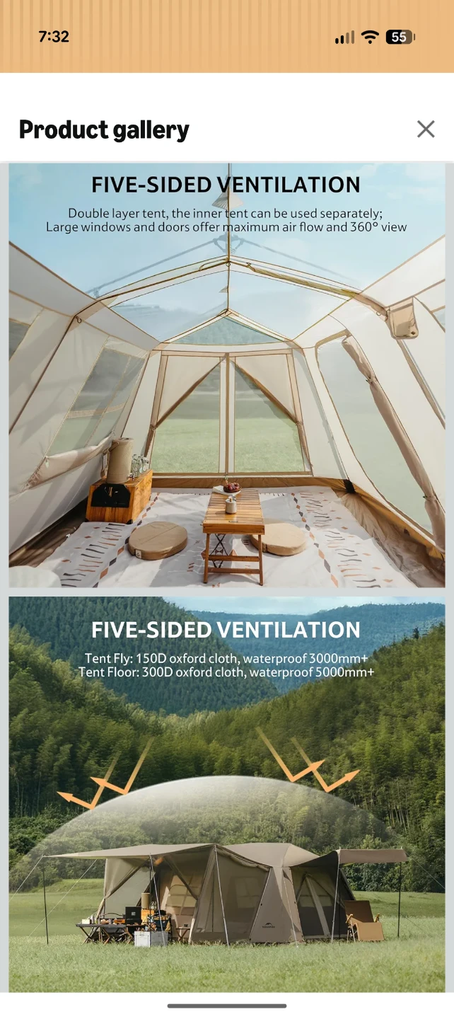 Naturehike 8 Person Tent with Detachable Screen Porch - photo 3