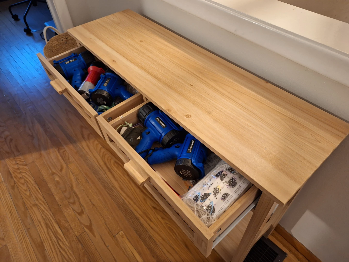 Natural Wood-Like Console Table with 2 Drawers - photo 3