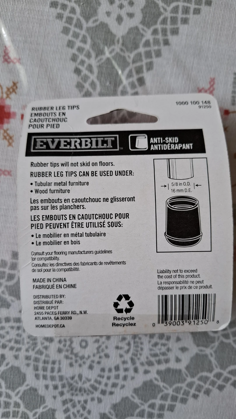 Everbilt Rubber Leg Tips 5/8" 3 Pack - photo 3