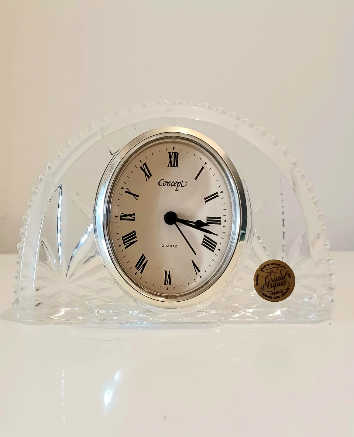 Vtg French Cristal D'Arques Clock