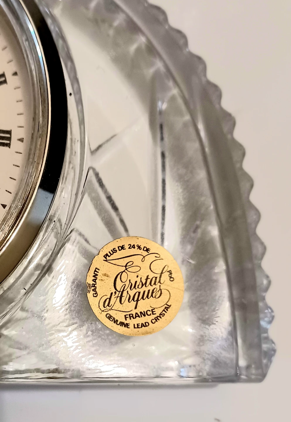 Vtg French Cristal D'Arques Clock - photo 4