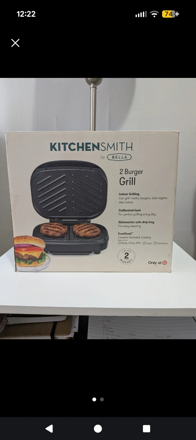 KitchenSmith by Bella 2 Burger Grill 🧡