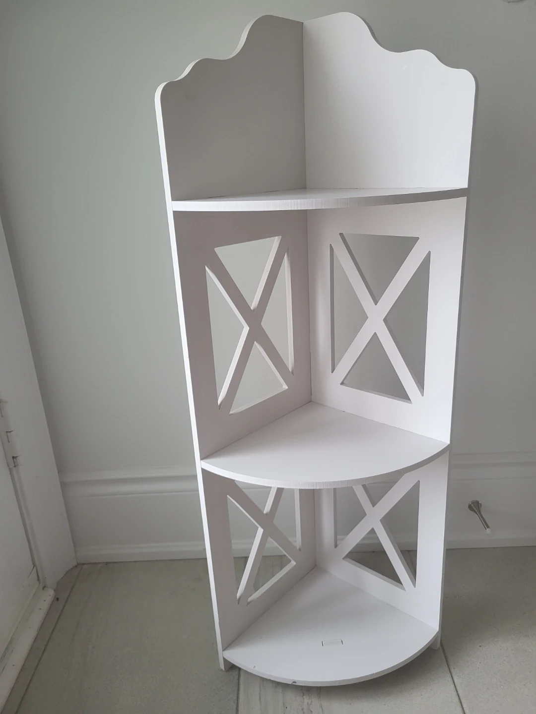 White Corner Shelf Unit