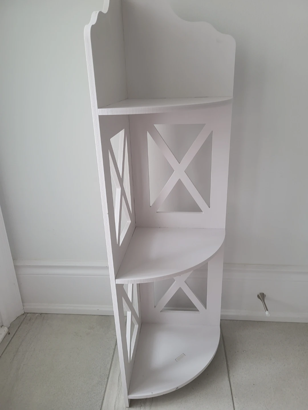 White Corner Shelf Unit - photo 2