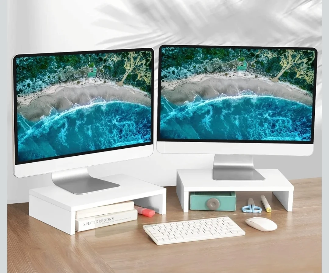 2 White Monitor Stands (Single Layer) - photo 3