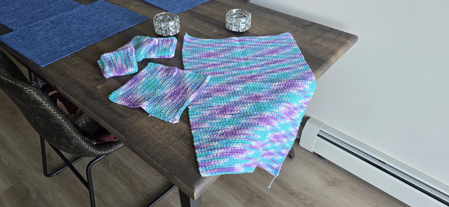 Handmade Crochet dish towel and Dishcloth Set